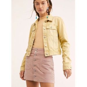 Free People Yellow Denim Jacket